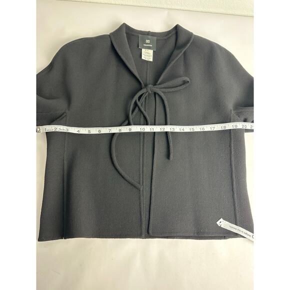 DD Collection Size 8 Italian Wool Cardigan Coatigan Black Eveningwear Overcoat - Picture 5 of 9